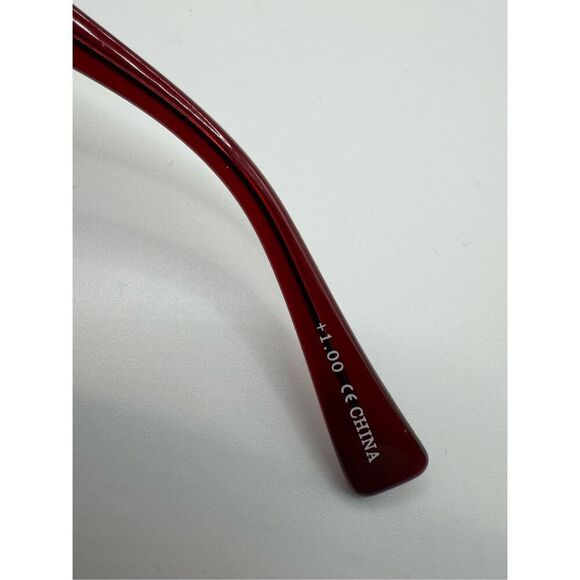 eyebobs Co-conspirator reading glasses strength 1.00 red purple pattern new with - Picture 3 of 5